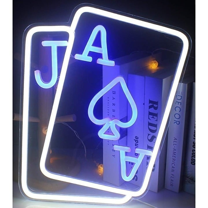 New Playing Cards LED Neon Sign Light for Wall Decor Bar Shop Hotel Club