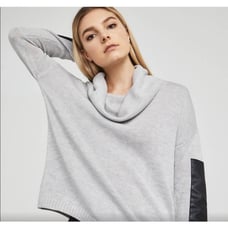 BCBGmaxazria Melodi Color-Blocked Asymmetrical Pullover sweater size S