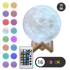 3D Moon Night Light Table Lamp 15CM USB Charging Remote Touch Control Home Decor