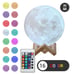 3D Moon Night Light Table Lamp 15CM USB Charging Remote Touch Control Home Decor