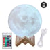 3D Moon Night Light Table Lamp 15CM USB Charging Remote Touch Control Home Decor