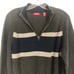 IZOD Men's Y2K 1/4 Zip Striped Ribbed Sweater Size M