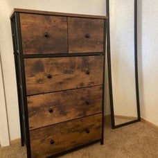 Modern 5 Drawer Dresser for Storage, Industrial Style Rustic Dresser, Storage