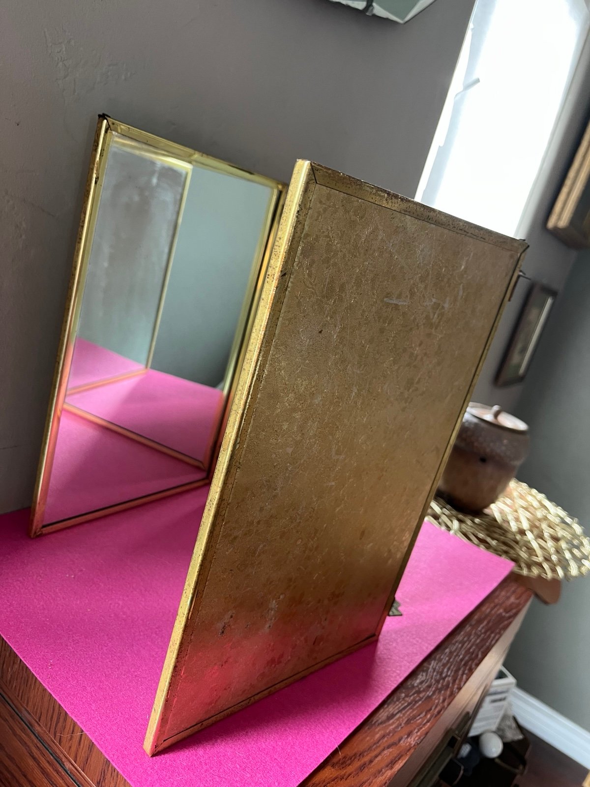 1960s Tri Fold Vanity Mirro