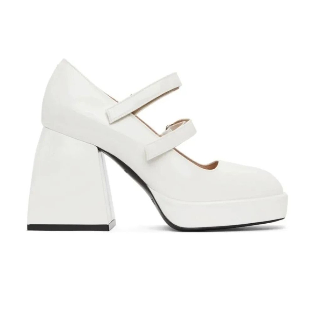 NEW 850 Nodaleto Bulla Babies White Patent Leather Mary Jane Pumps Size 9 39