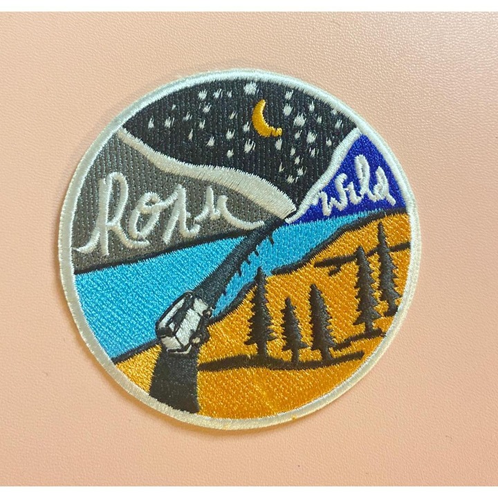 Iron on patch:Camp landscape moon River wood wild -D Iron on patch:Camp landscape moon River wood wild -D