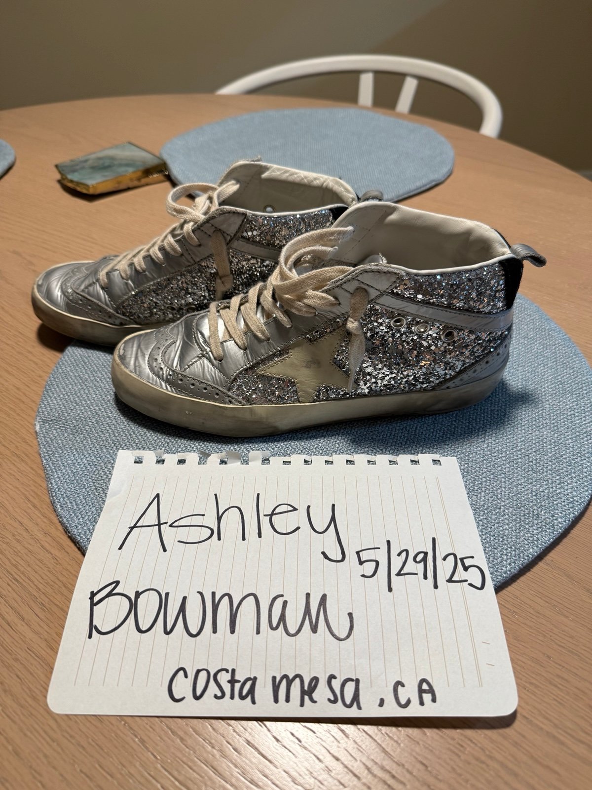 Golden Goose Glitter Silver Midstars 38