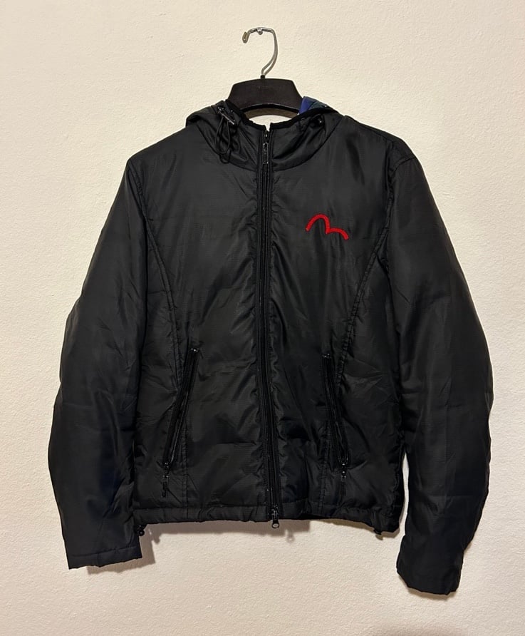 Evisu Genes reversible puffer jacket