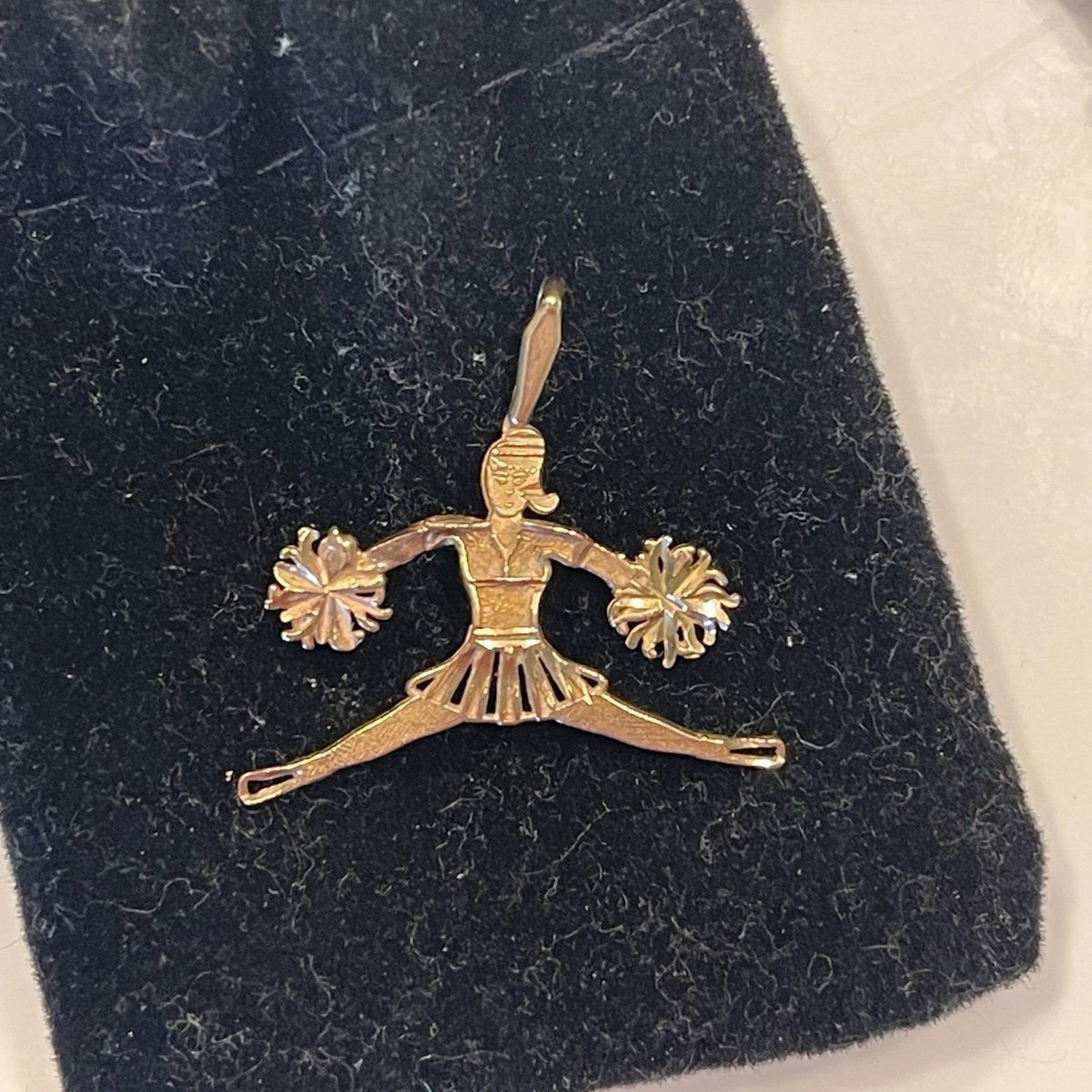 14K Gold Cheerleader Charm