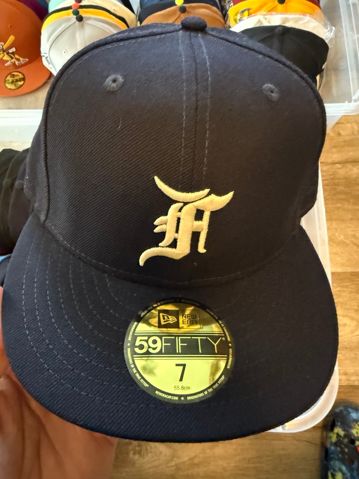 New era x Fear of God Exclusive, 59fifty hat, size 7, navy