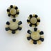 LELE SADOUGHI BLACK AND IVORY SUNFLOWER DROP EARRINGS