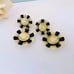 LELE SADOUGHI BLACK AND IVORY SUNFLOWER DROP EARRINGS