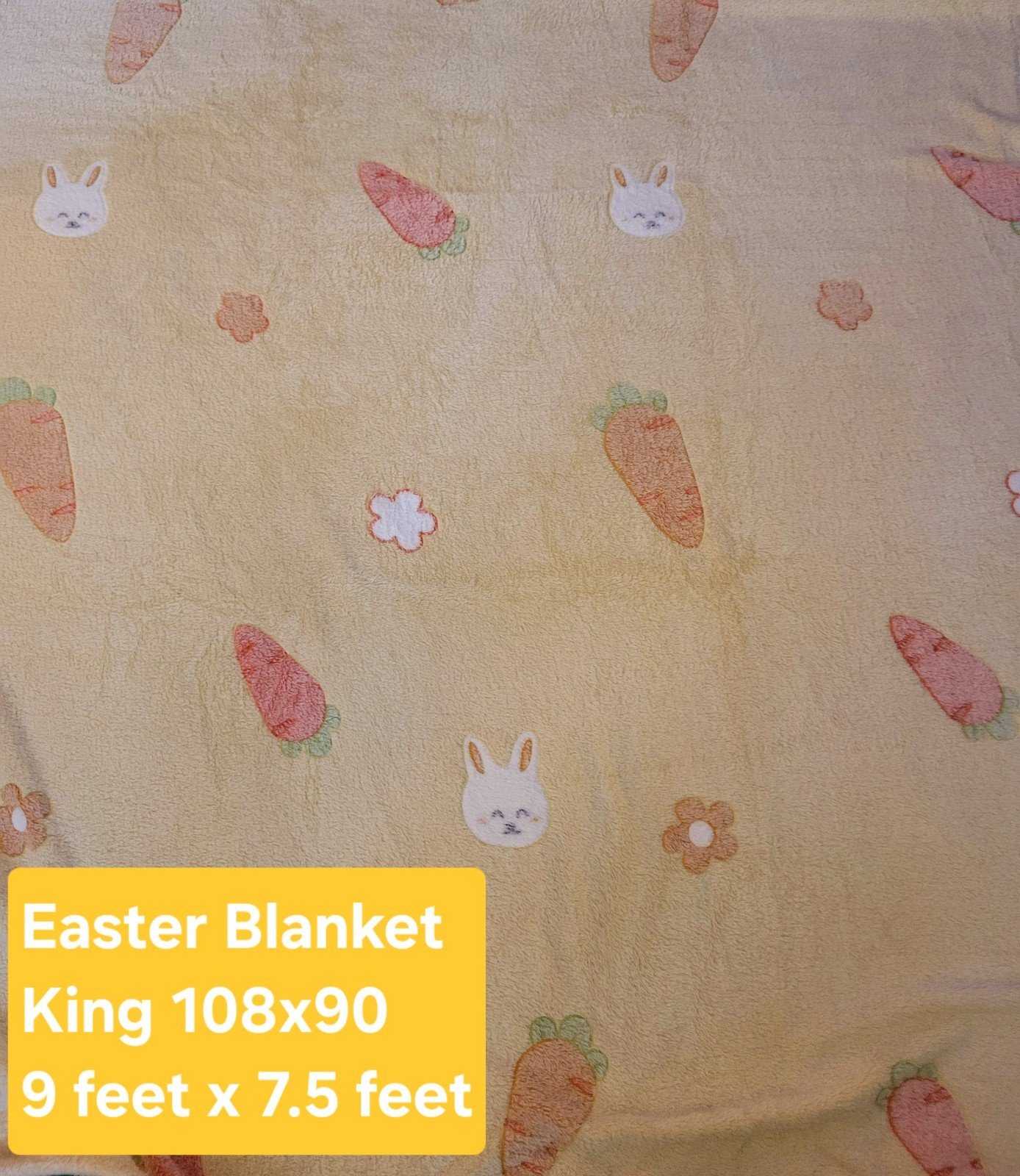 New*Easter Bunny's & Carrots and Flowers Blanket