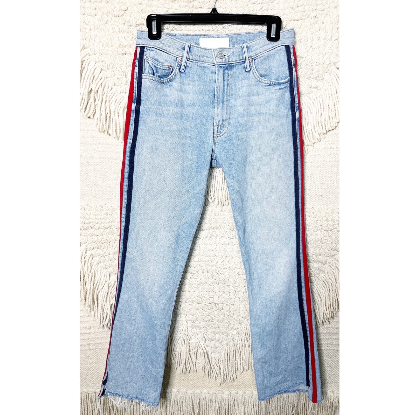 MOTHER SUPERIOR Thanks, Again Racer The Insider Crop Step Fray jeans 26