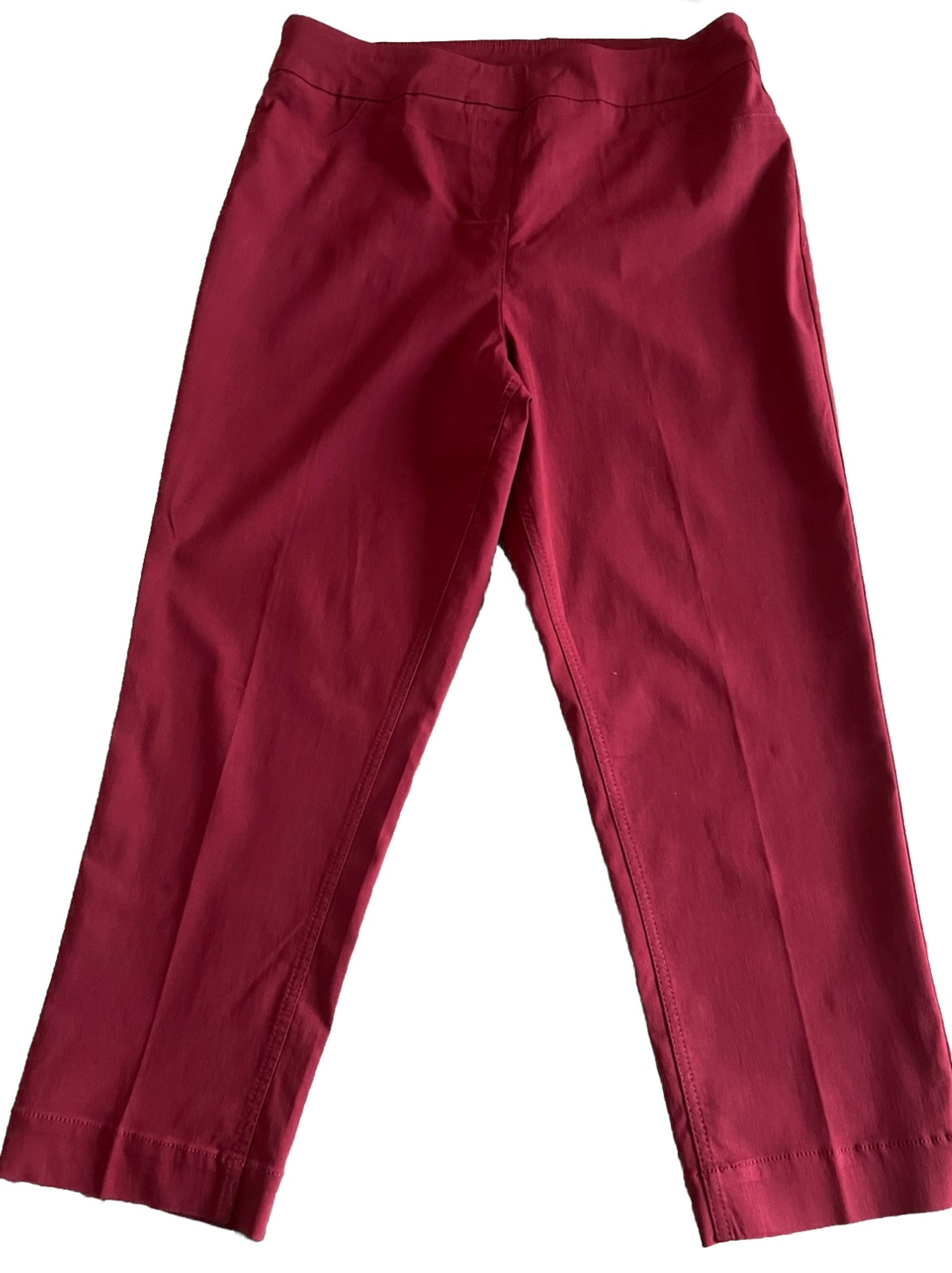 SOFT SURROUNDINGS Dark Red Knit Crop Stretchy Pants Women Large 35x25