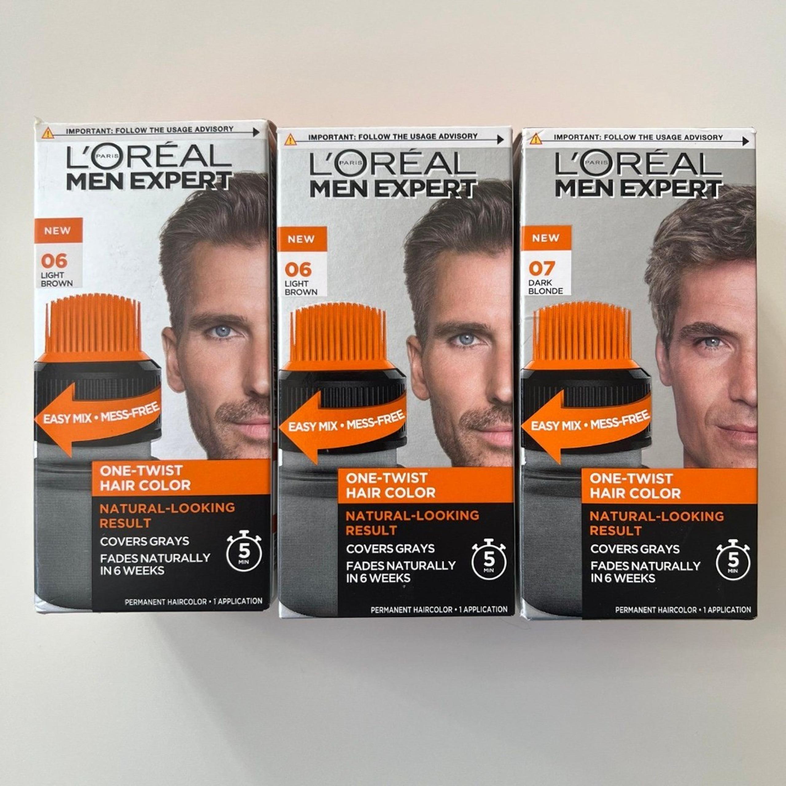 L’Oréal Men Expert One-Twist Permanent Hair Color 06 Light Brown & 07 Dark Blond