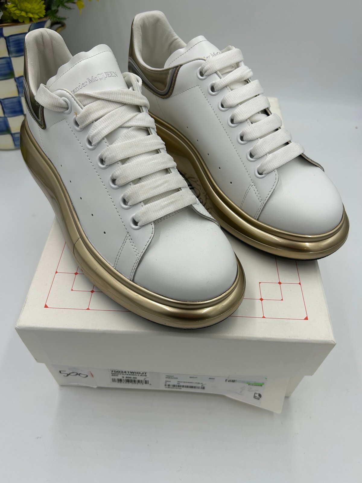 Men’s Alexander McQueen leather chunky sneakers size 42 made in Italy