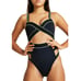 River Island Women's Black/Lime Strappy Cutout One-Piece Swimsuit US 6