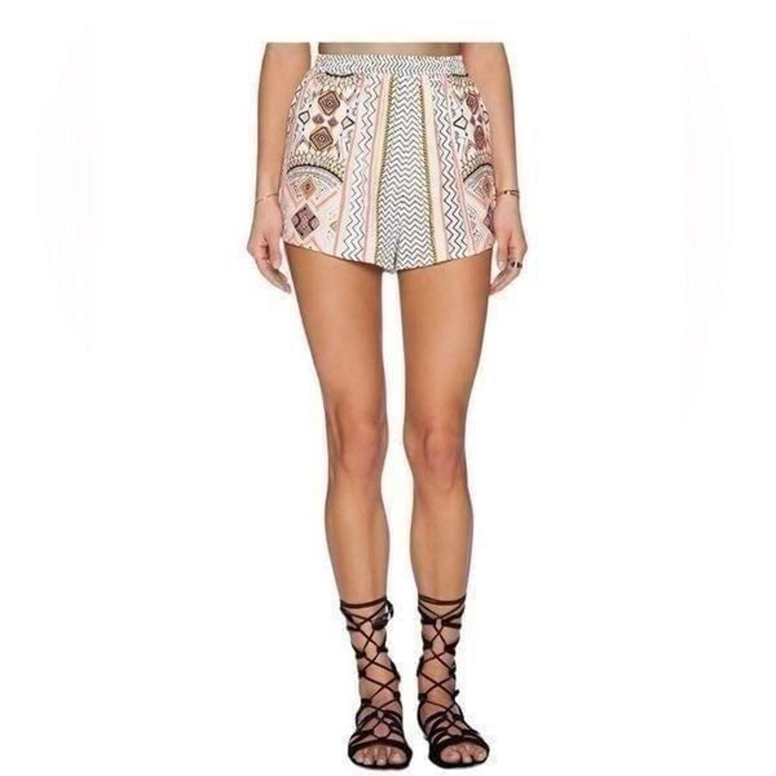 MINKPINK Space Cowboy Neon Orange Multi Color Pull On Short