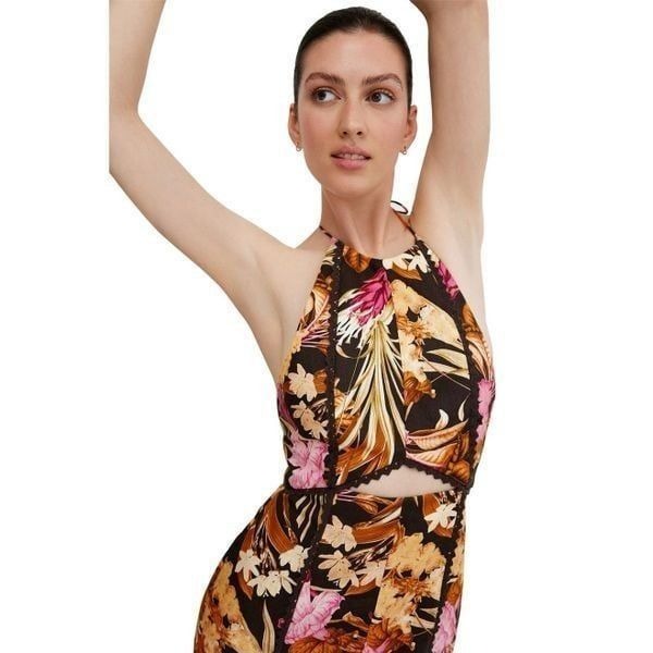 Significant Other Lark Midi Dress in Chocolate Botanica Dress Sz 4 NWT360