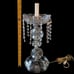 Crystal Mantle Lamp LARGE Chandelier Boudoir HEAVY Etched Floral Vintage Witchy.