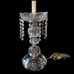Crystal Mantle Lamp LARGE Chandelier Boudoir HEAVY Etched Floral Vintage Witchy.