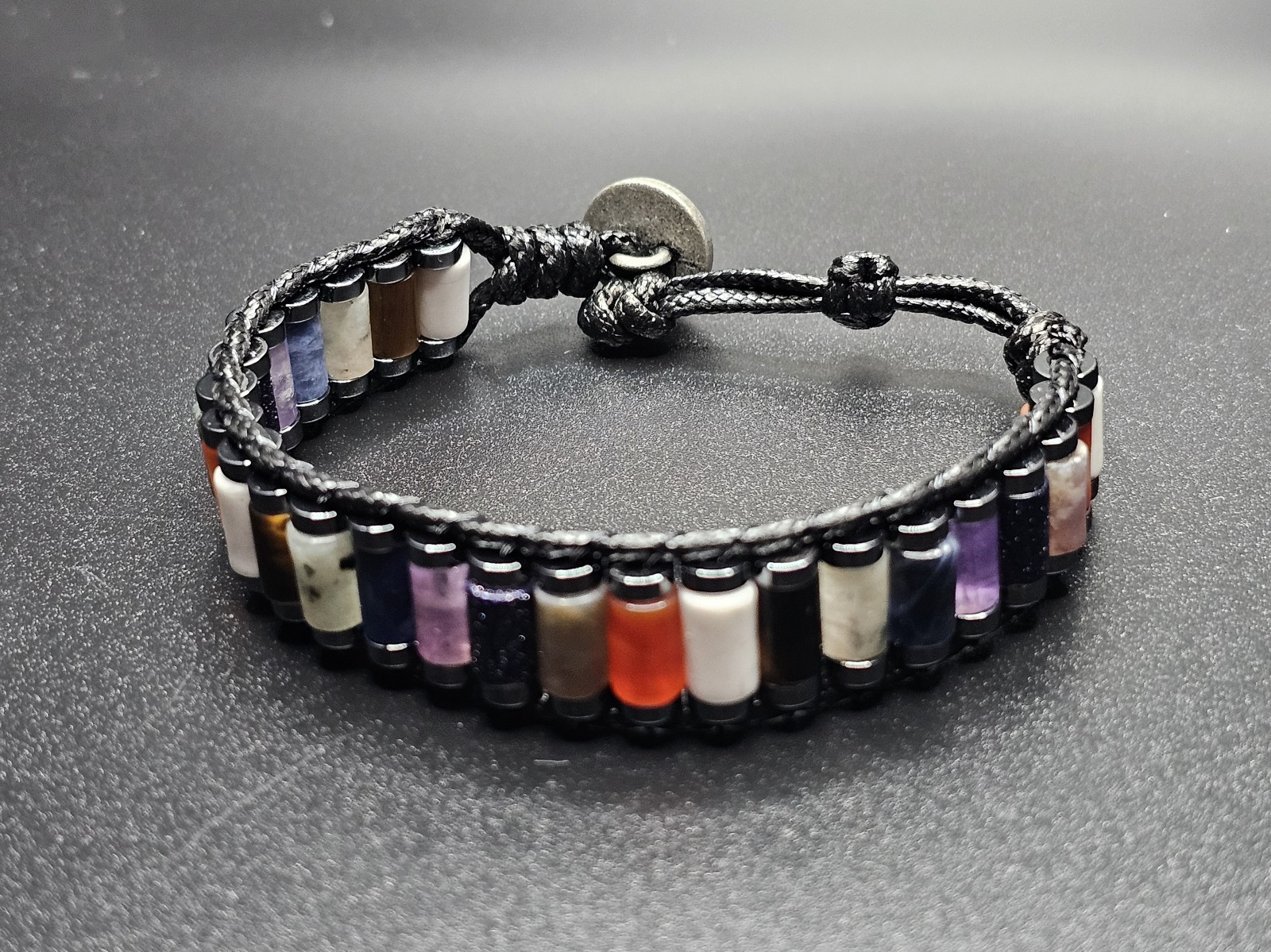 Natural Mix Gemstone Bracelet, Special Design Jewelry with 9 Natural Gemstones,