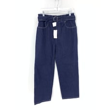 Current Air Jeans Women's Small Blue Denim Loose Fit Leg Belted Cropped NEW