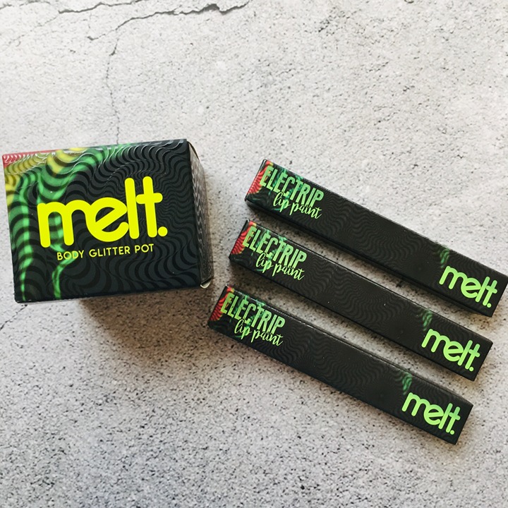 Melt Cosmetics Body Glitter Pot in Kaleidoscope + Electric Lip Paint Lot of 4