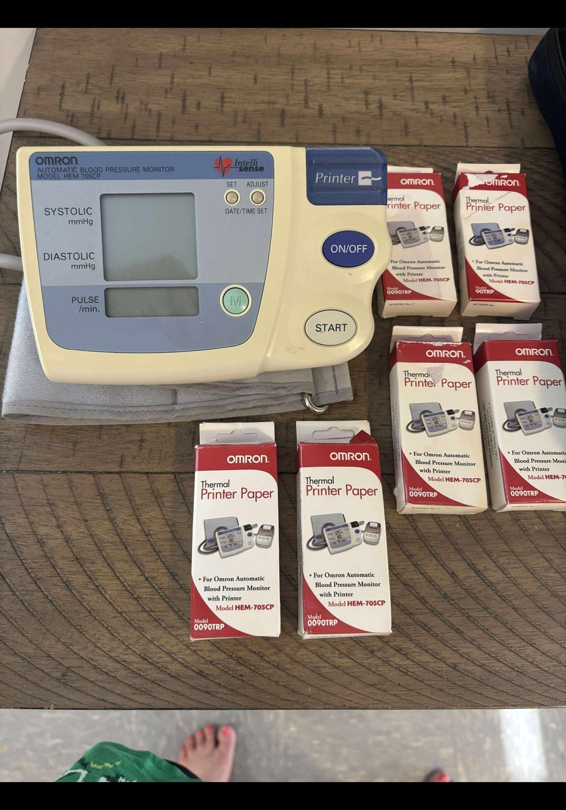 OMRON Blood Pressure Monitor Lot Of 2 Plus Printer And Printer Paper Lot