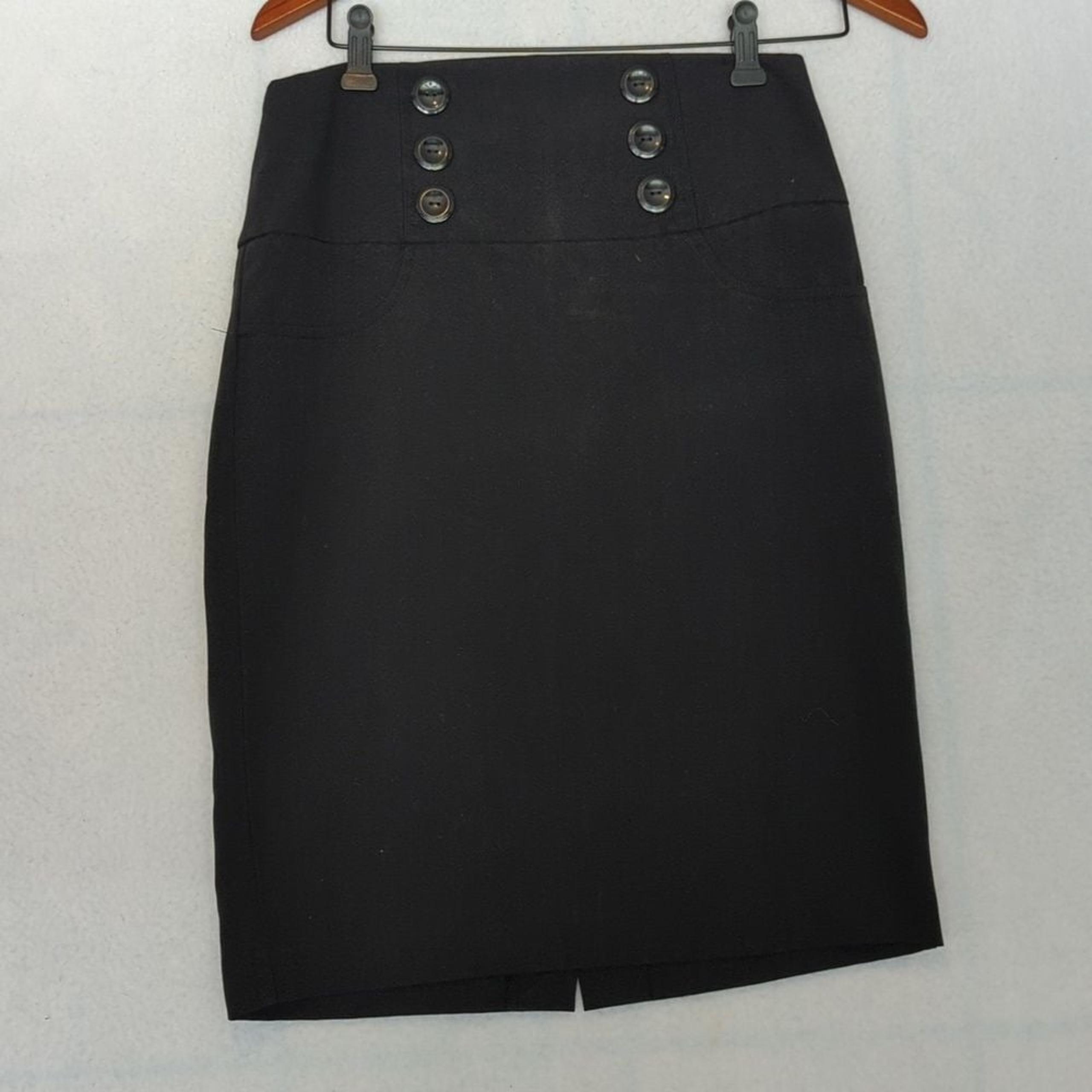 BCX Black Sailor Pencil Midi High Waist Skirt 5