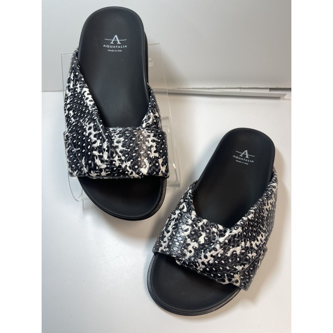 AQUATALIA lleena Snake Print Slip On Slide Sandals Sz 7 New