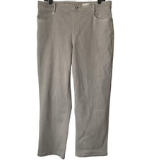 J. Jill Womens High Rise Pull On Light Weimaraner Cropped Denim Jean Size 14 EUC