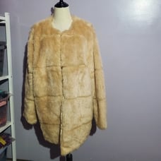 Metaphor tan faux fur jacket size xl