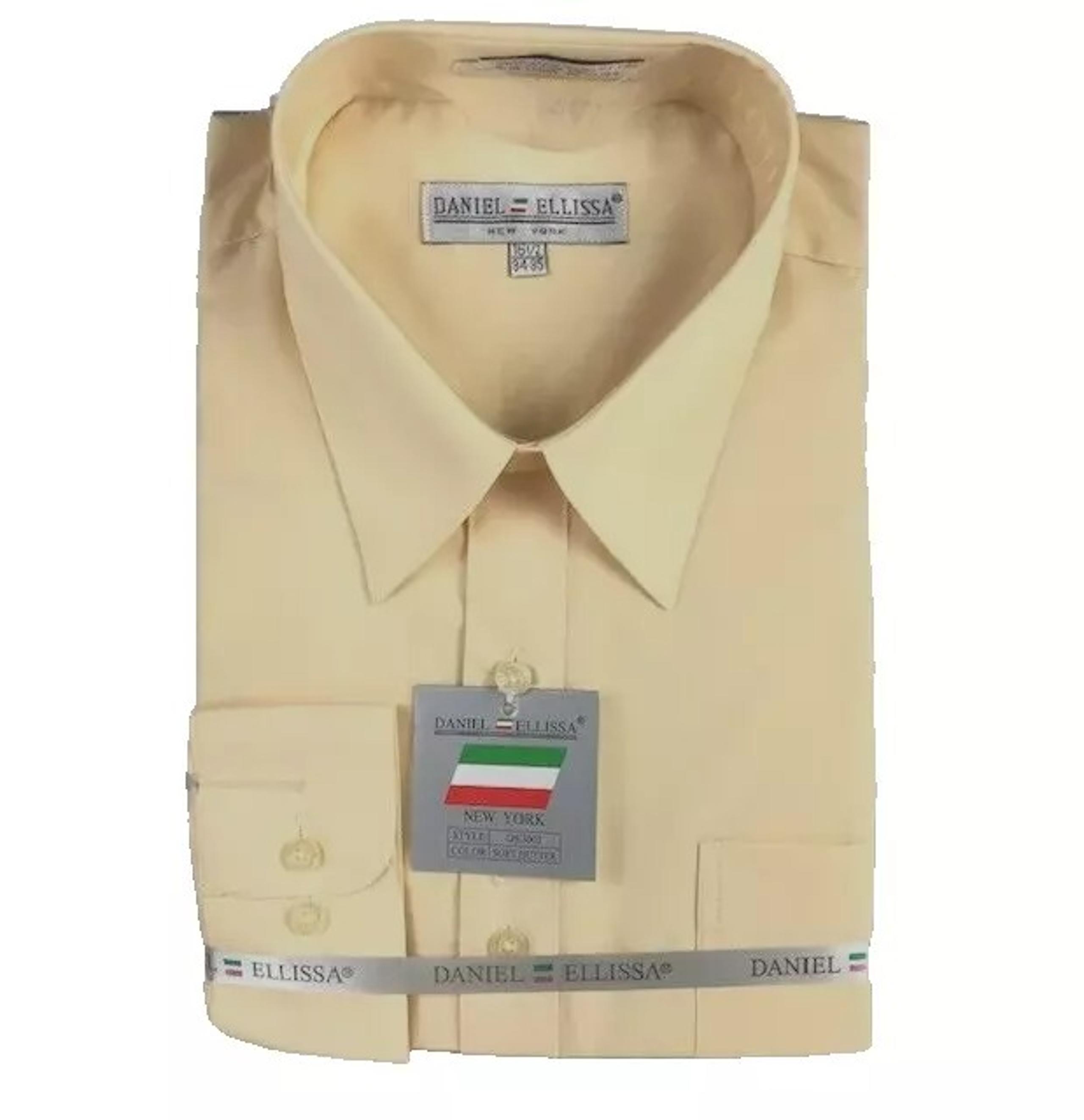 Daniel Ellissa Men's Soft Butter Dress Shirt Convertible Cuff Size 19.5 34/35
