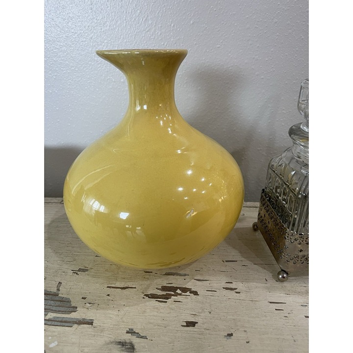 Vintage Bauer Carafe Pitcher Vase Yellow