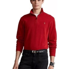 POLO RALPH LAUREN Estate Rib 1/4 Zip Pullover Sweater Red Sz XL Flesh Pony