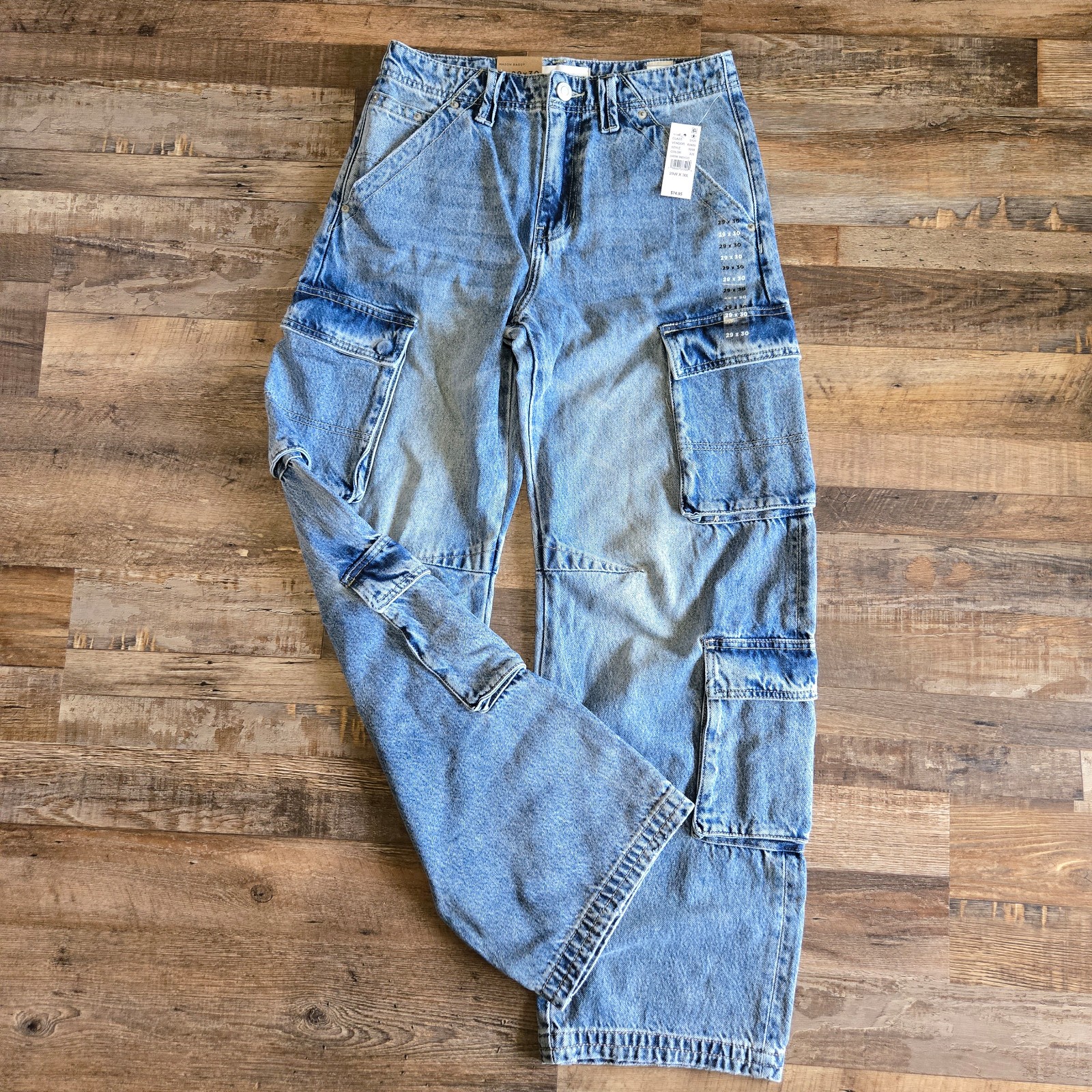 PacSun Dark Indigo Baggy Barrel Cargo Jeans