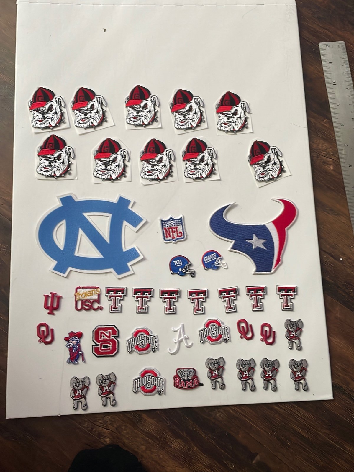 Wholesale lot NFL NCAA iron on patches stick on lot of 41