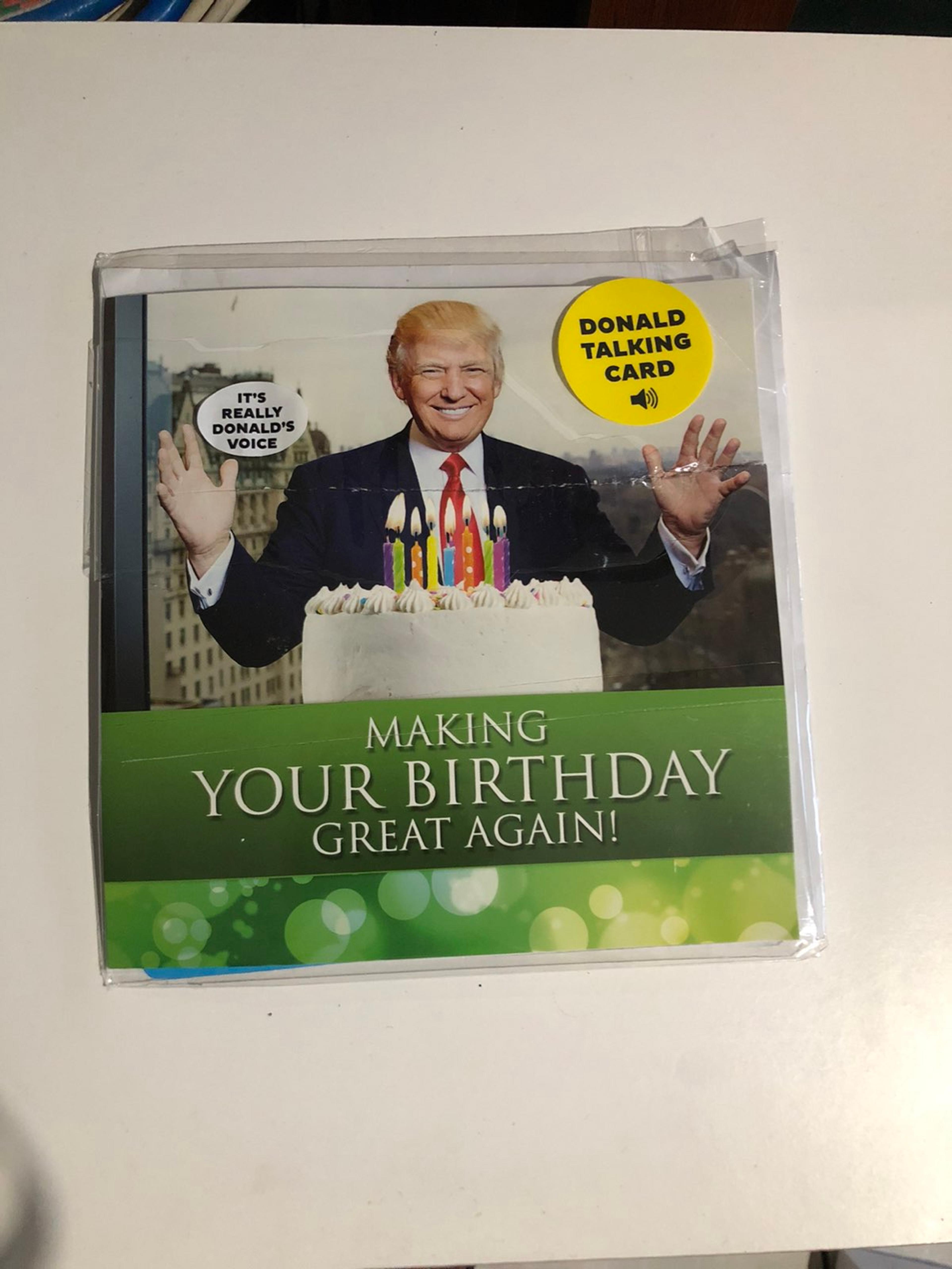 Talking Donald trump birthday card