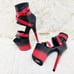 Size 11 Flamingo Red Black 2 tone 8 High Heel Closed Back Platform Pole Shoes