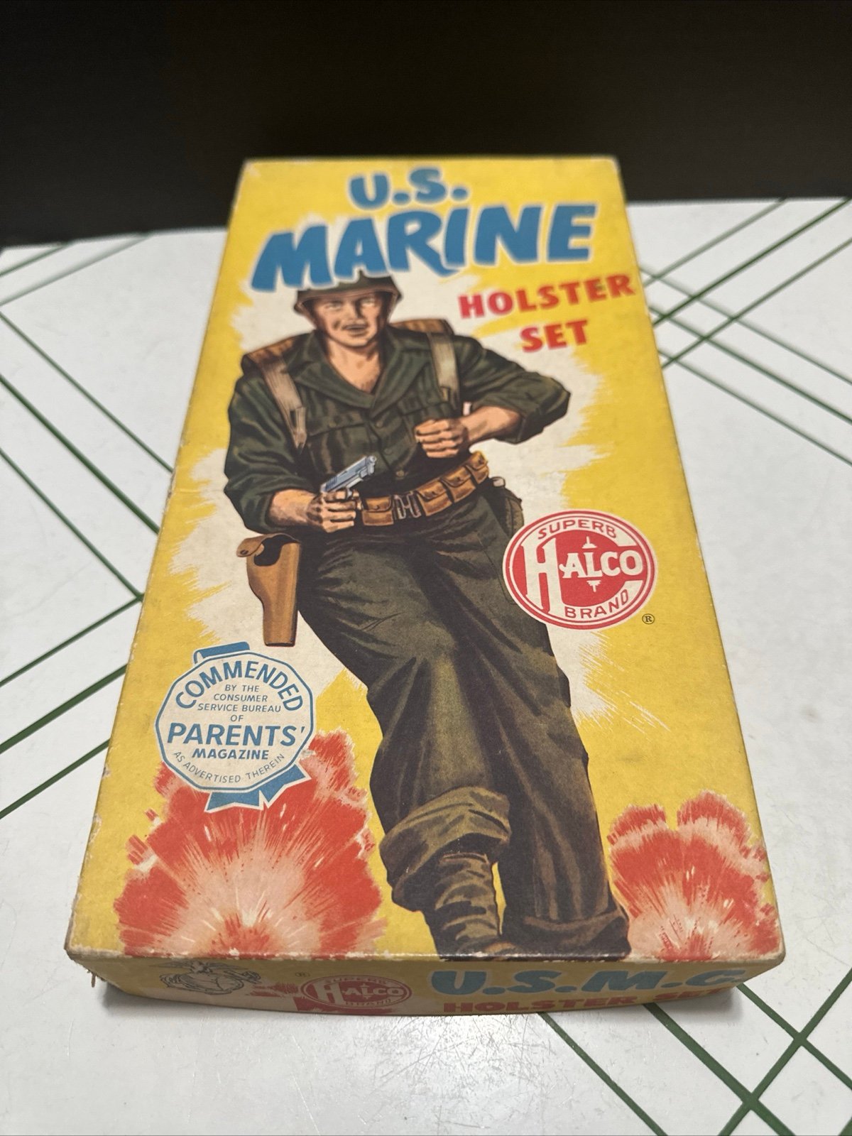 Very Scarce Vintage Superb Halco Brand U.S. Marine Holster Set New In Box