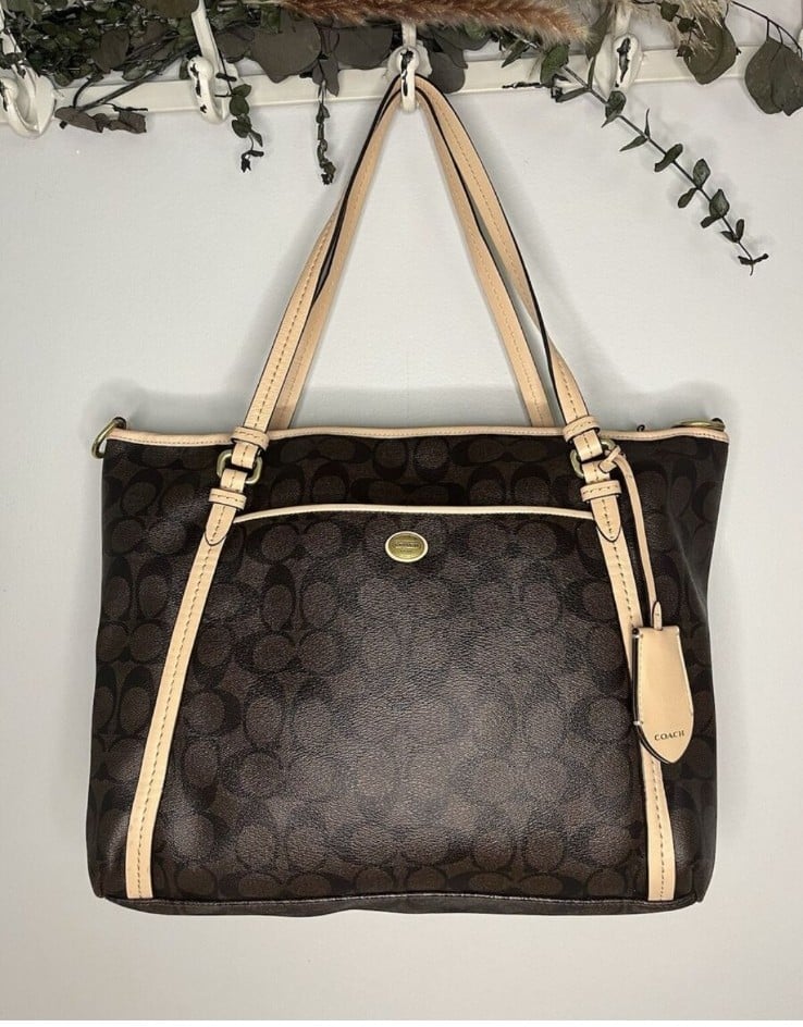 Coach Peyton Signature Pocket Tote Bag