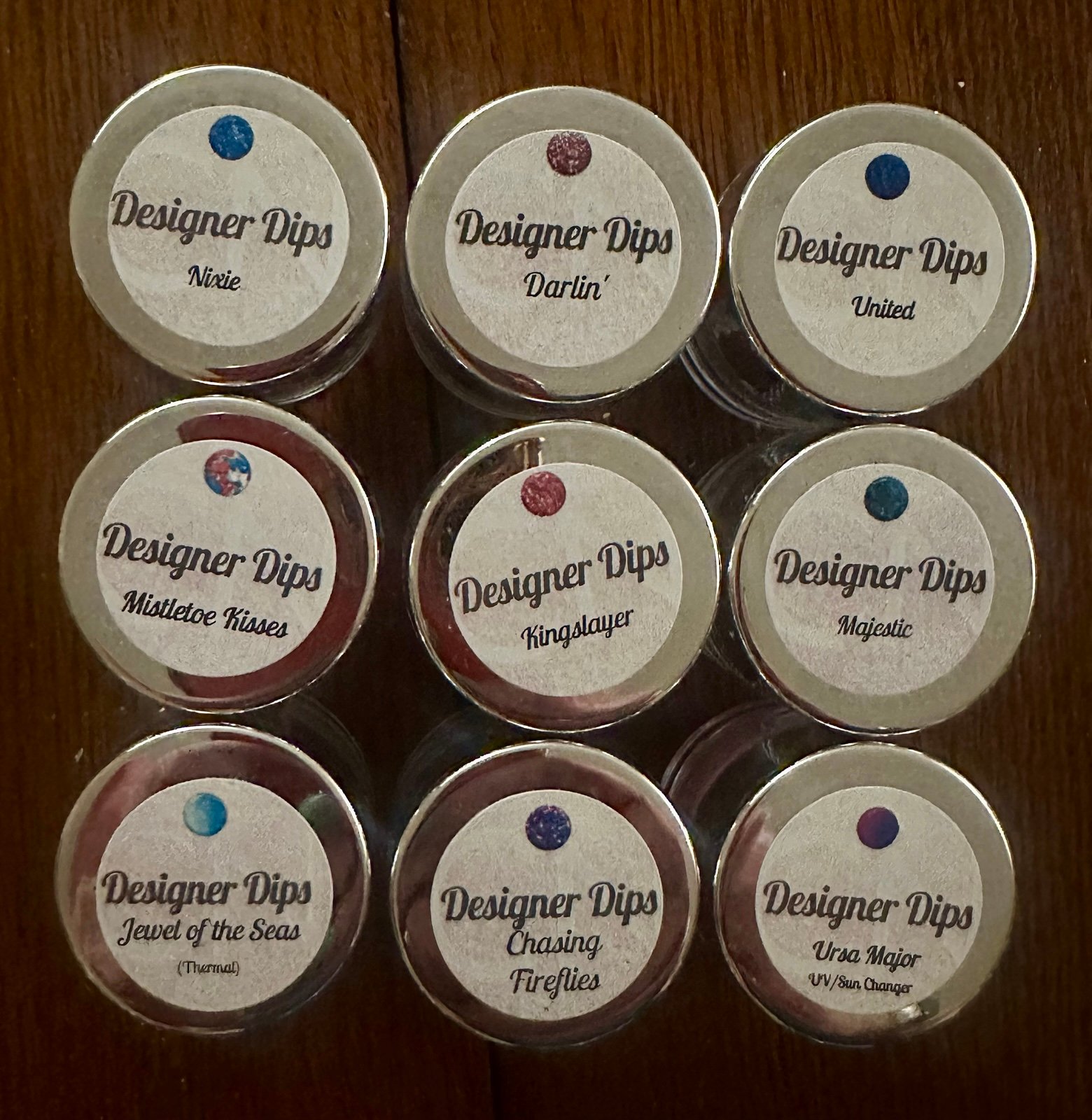 CN Designer Dip Nail Dip Powder Lot UV Thermal Pink Blue Purple Glitter Ursa