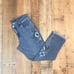 J. Jill Authentic Fit Cropped Jeans Size 8 Blue Denim Raw Hem Floral Embroidery
