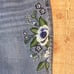 J. Jill Authentic Fit Cropped Jeans Size 8 Blue Denim Raw Hem Floral Embroidery