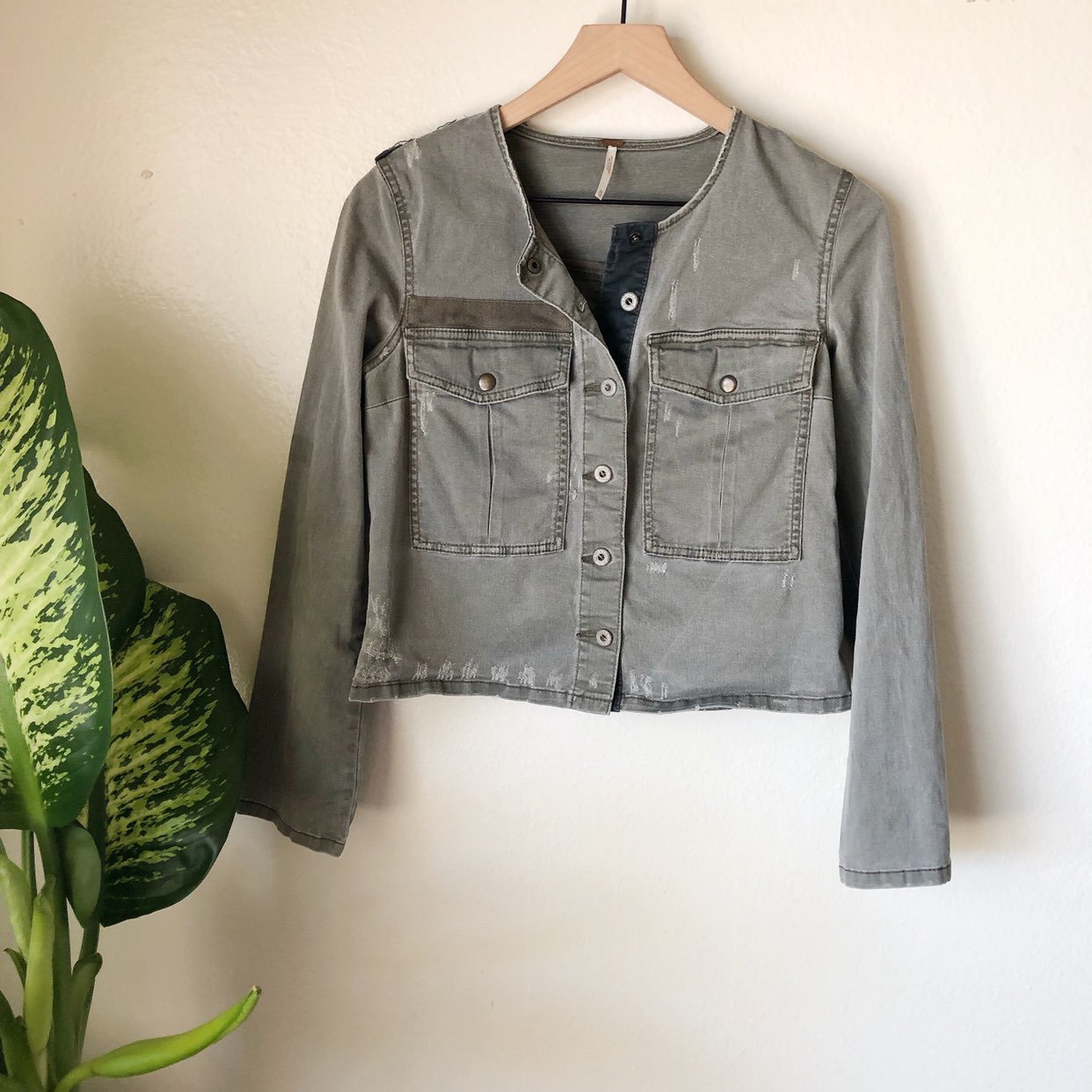 Free People Cropped Military Jacket