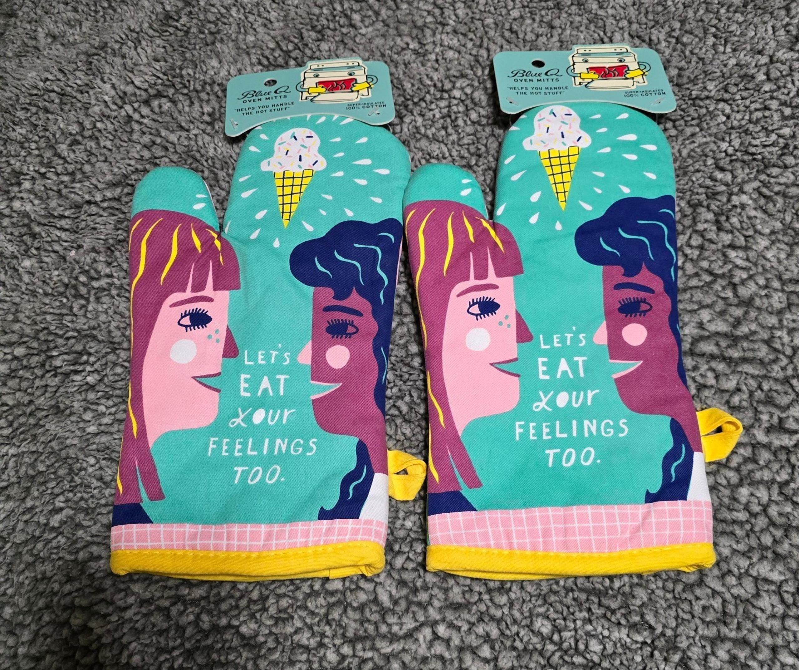Blue Q - Oven Mitt -Let’s Eat Your Feelings Too - New with Tags set