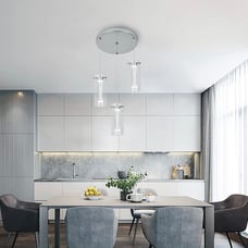 Modern Farmhouse 3-Light chrome Pendant Light Lighting