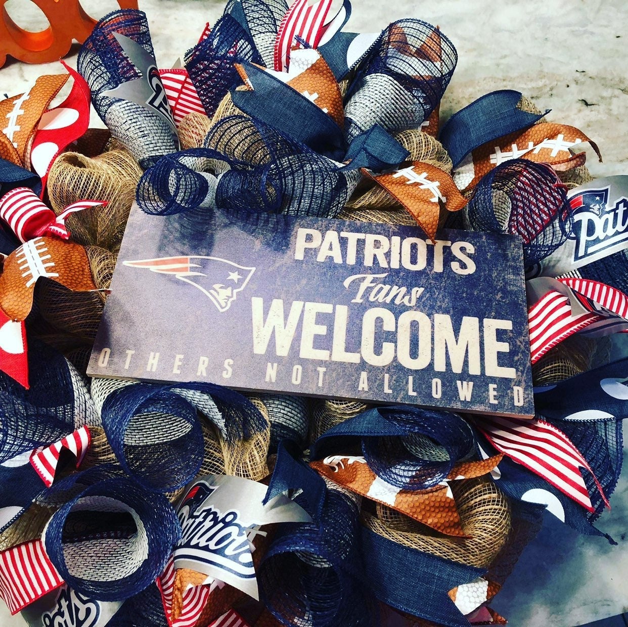 New England Patriots wreath